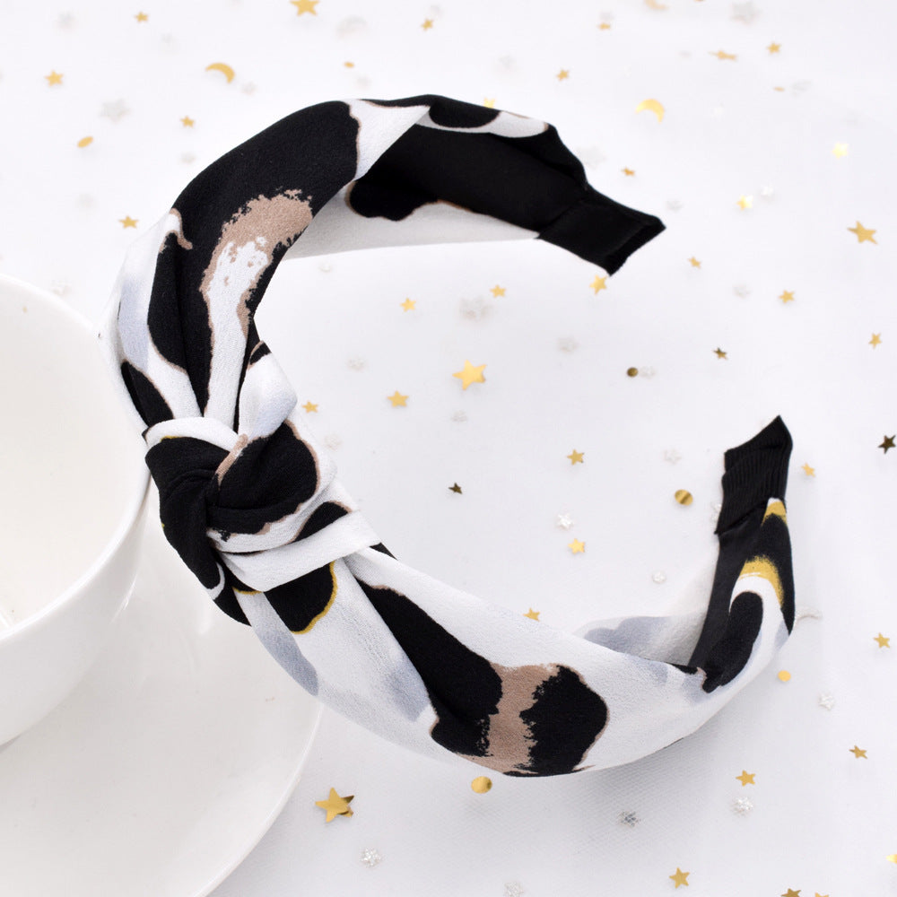 Wholesale Leopard Snake Skin Vintage Wide Fabric Headband